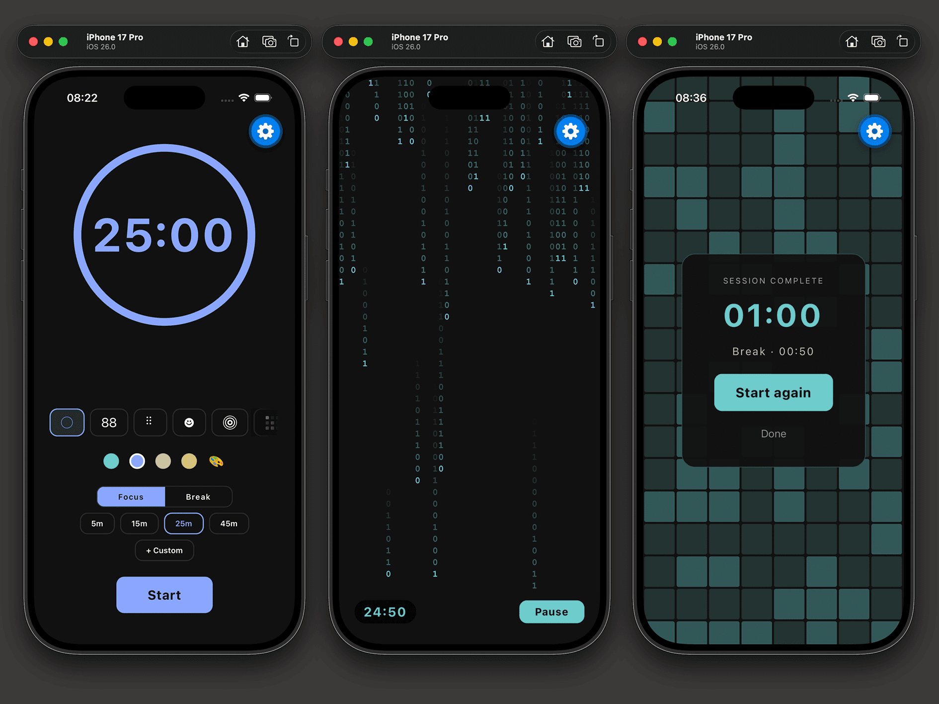 InFokus app screens